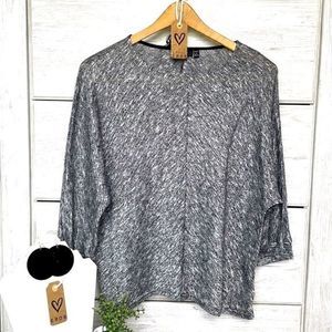 APT9 lightweight sweater; grey with metallic threading